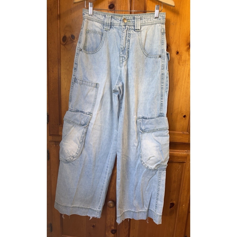 A.LAB Mega Rave Blue Jeans Women's Men's 28" Leg Y2K Baggy Pants Rave Skater